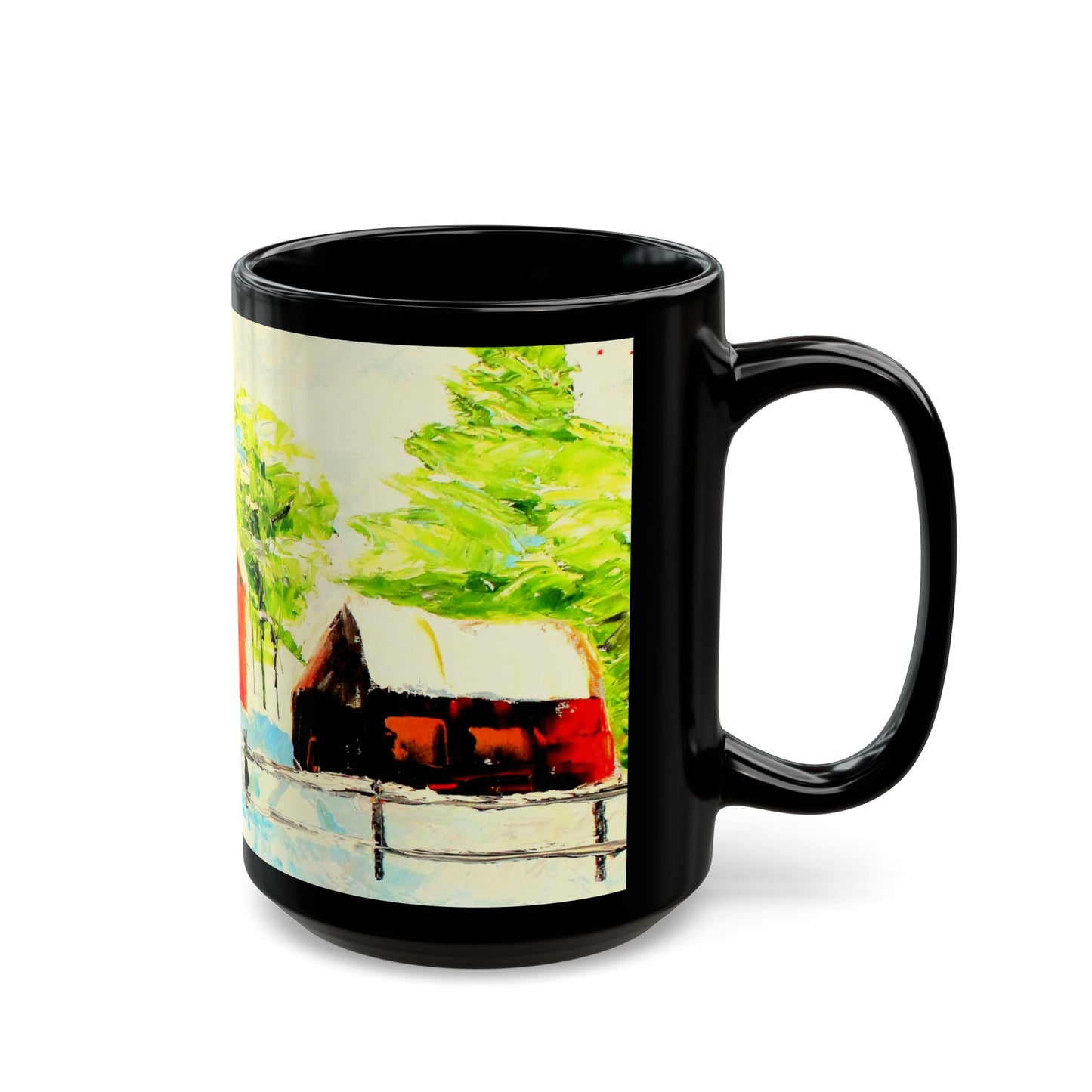 Forsyth Barns - 11 oz or 15 oz Ceramic Black Mugs