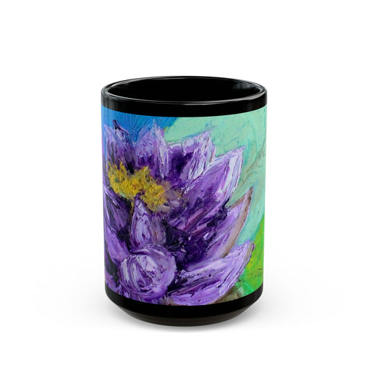 Gibbs Garden Purple Beauty- 11 oz or 15 oz Ceramic Black Mugs