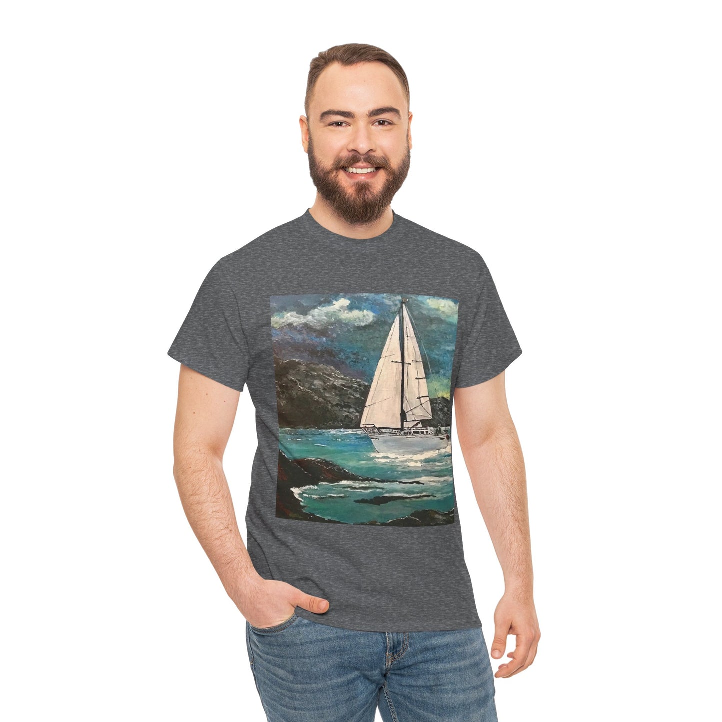 Tropical Sailing - Amazing Unisex Heavy Cotton Short Sleeve Tee Shirts!