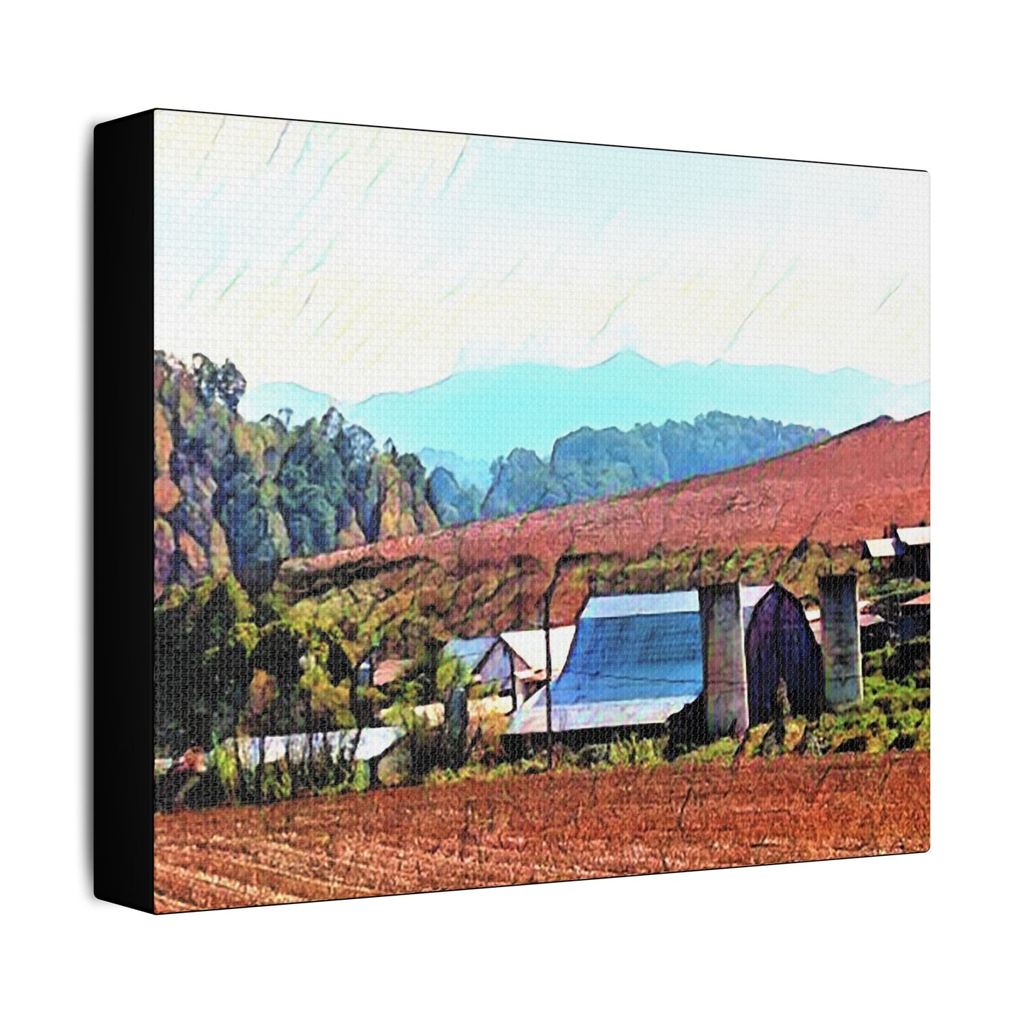 Ashville Mountain Farm - Art- Gallery Wrapped- Satin Stretched Canvas Gallery Wraps - No Frame Needed