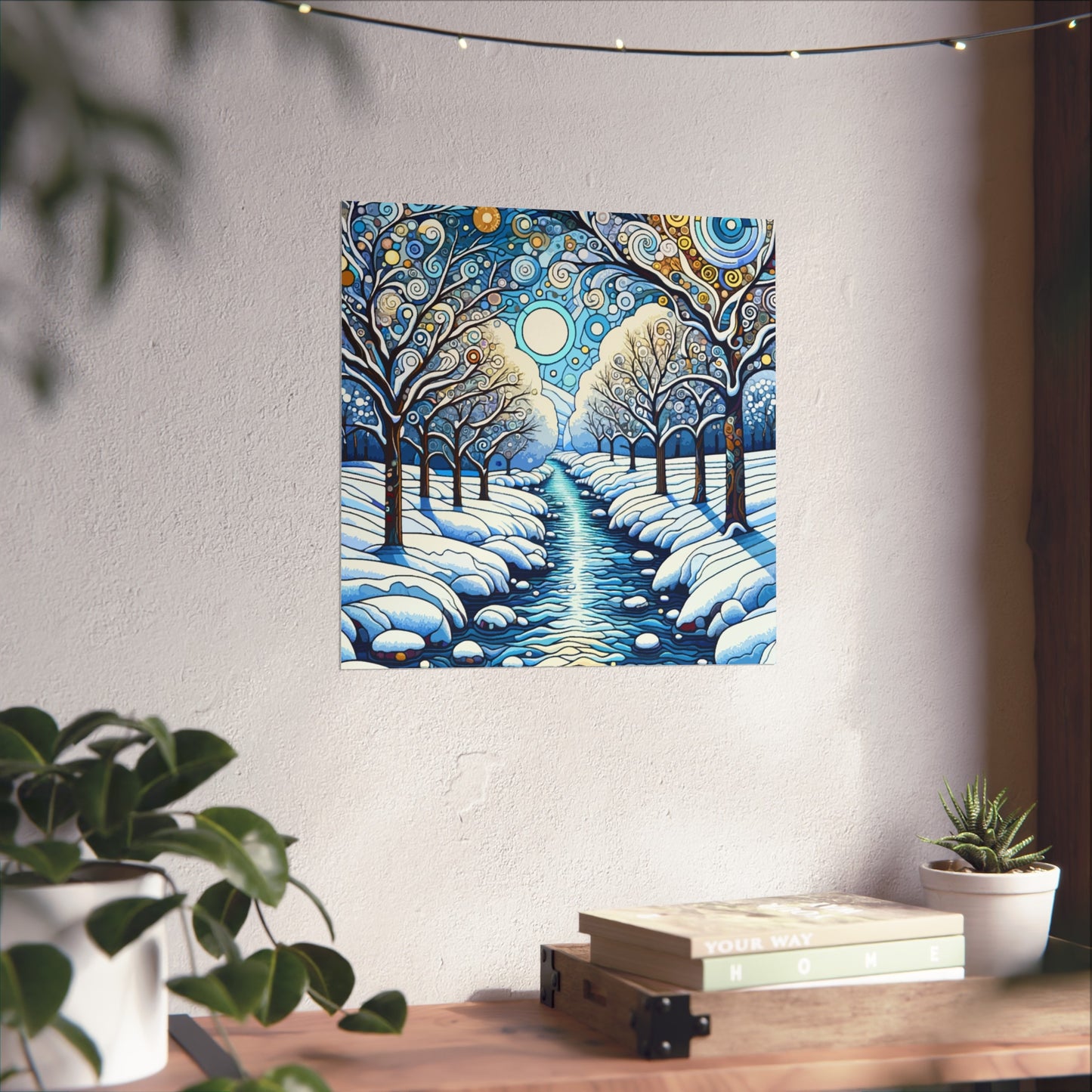 Winter Stream- Art- Giclée Technique Fine Art Posters- No Frame