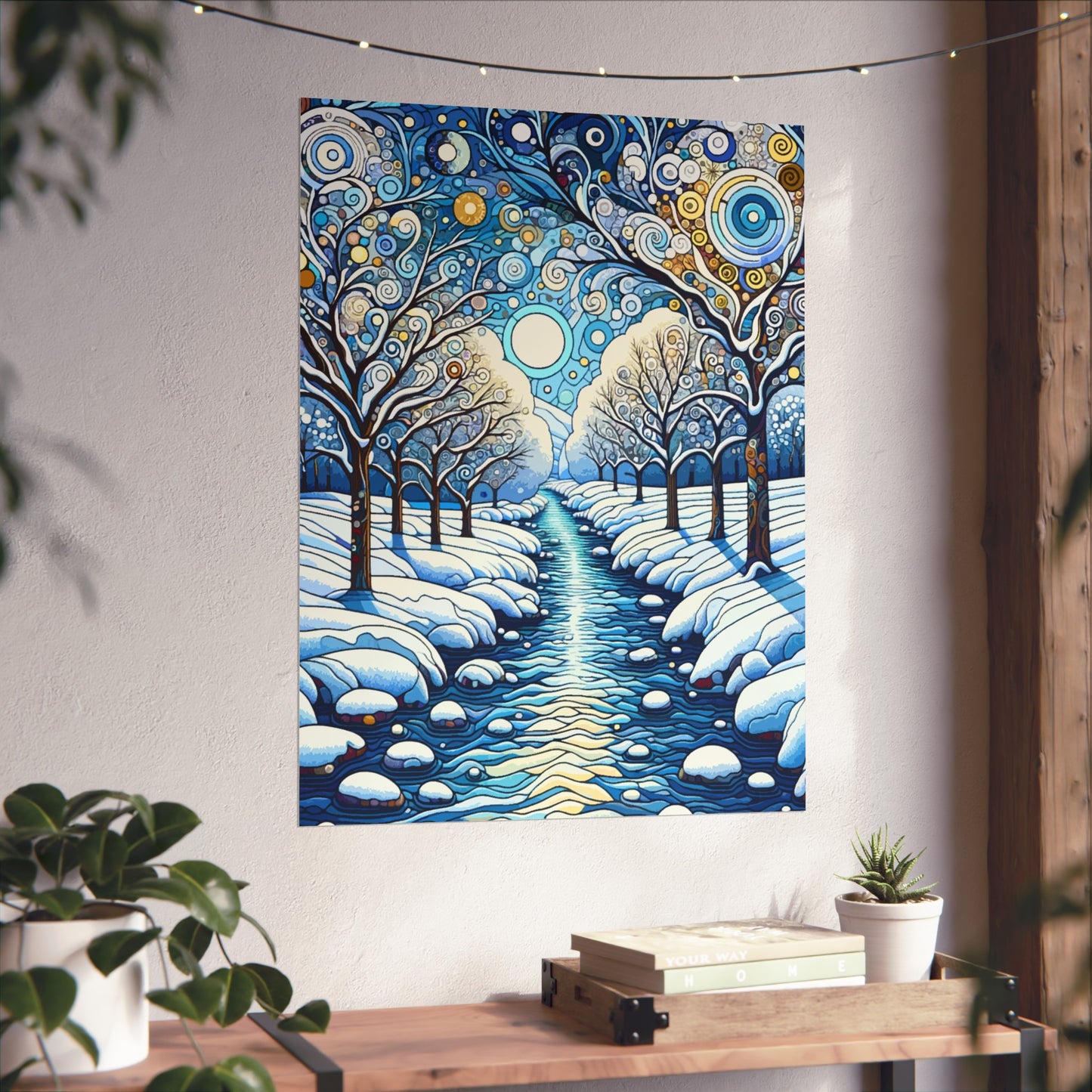 Winter Stream- Art- Giclée Technique Fine Art Posters- No Frame