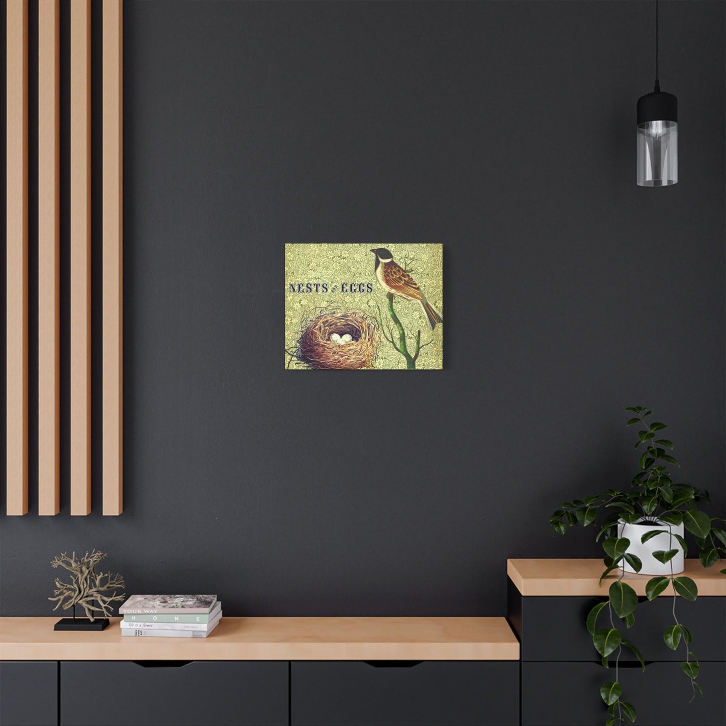 Nest and Bird Art- Gallery Wrapped- Satin Stretched Canvas Gallery Wraps - No Frame Needed