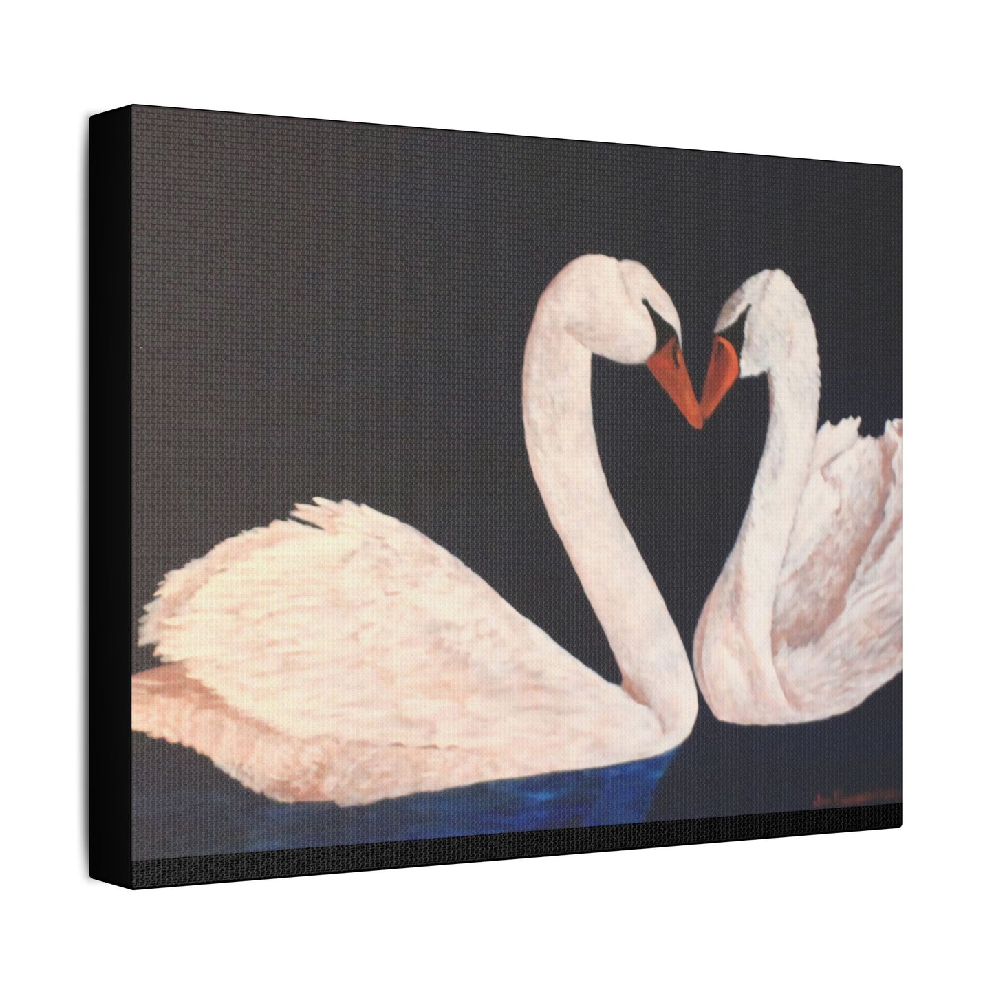 Peaceful Swans- Art- Gallery Wrapped- Satin Stretched Canvas Gallery Wraps - No Frame Needed