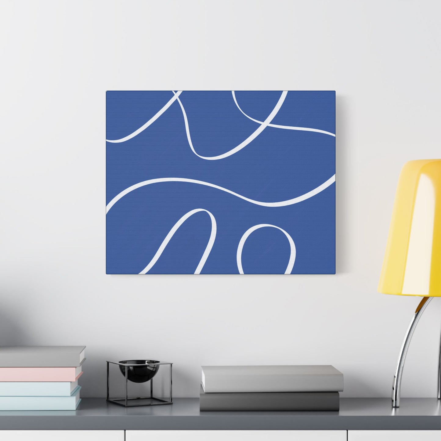 Blue Swirl Art- Gallery Wrapped- Satin Stretched Canvas Gallery Wraps - No Frame Needed