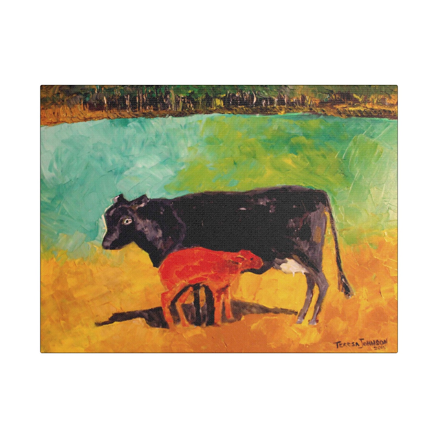 Alison's Calf - Art- Gallery Wrapped- Satin Stretched Canvas Gallery Wraps - No Frame Needed