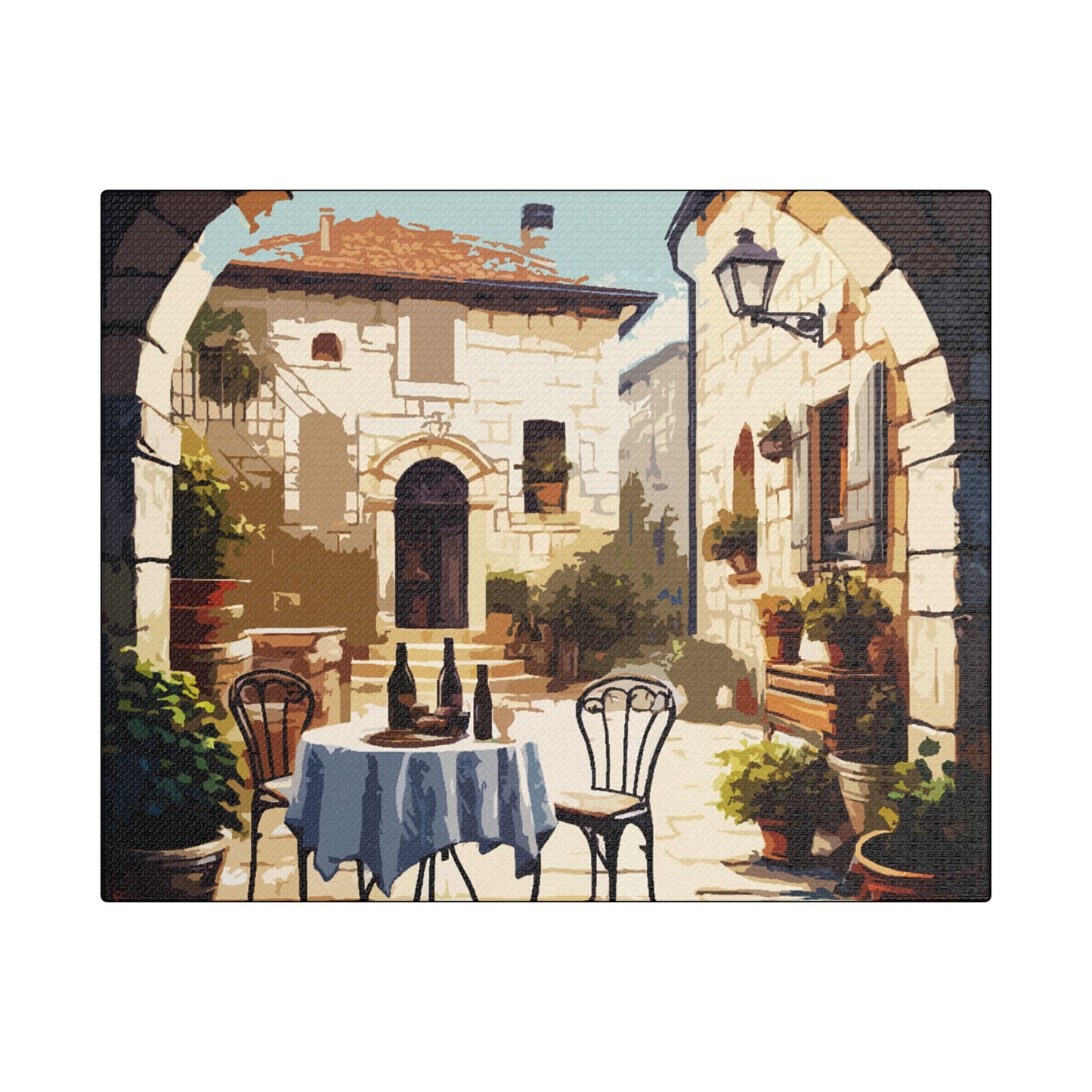 Secret Patio- Art- Gallery Wrapped- Satin Stretched Canvas Gallery Wraps - No Frame Needed