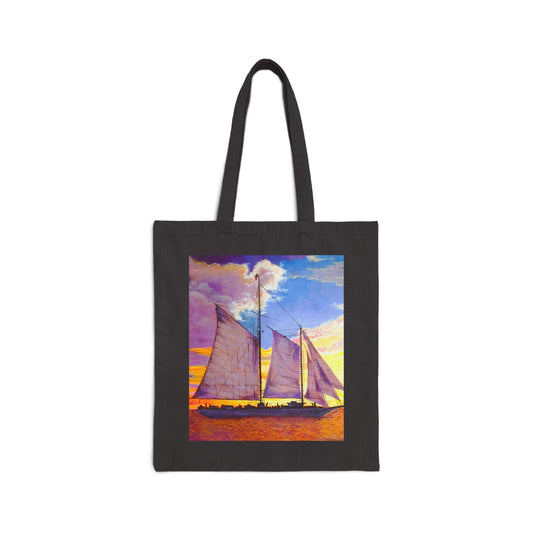 "Smooth Sailing" Stylish Cotton Canvas Tote Bag