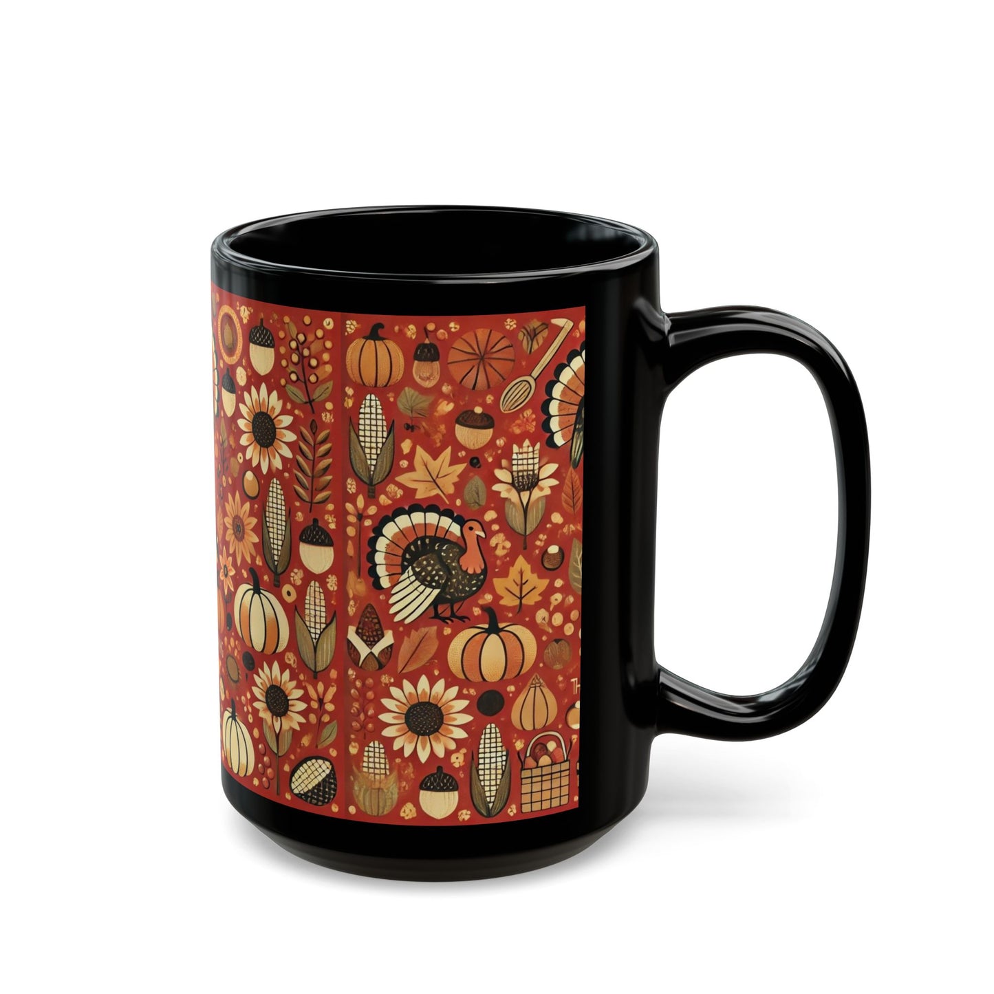 Thanksgiving- 11 oz or 15 oz Ceramic Black Mugs