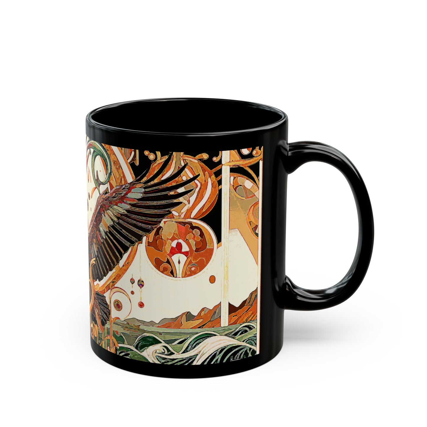 Magnificent Bird - 11 oz or 15 oz Ceramic Black Mugs