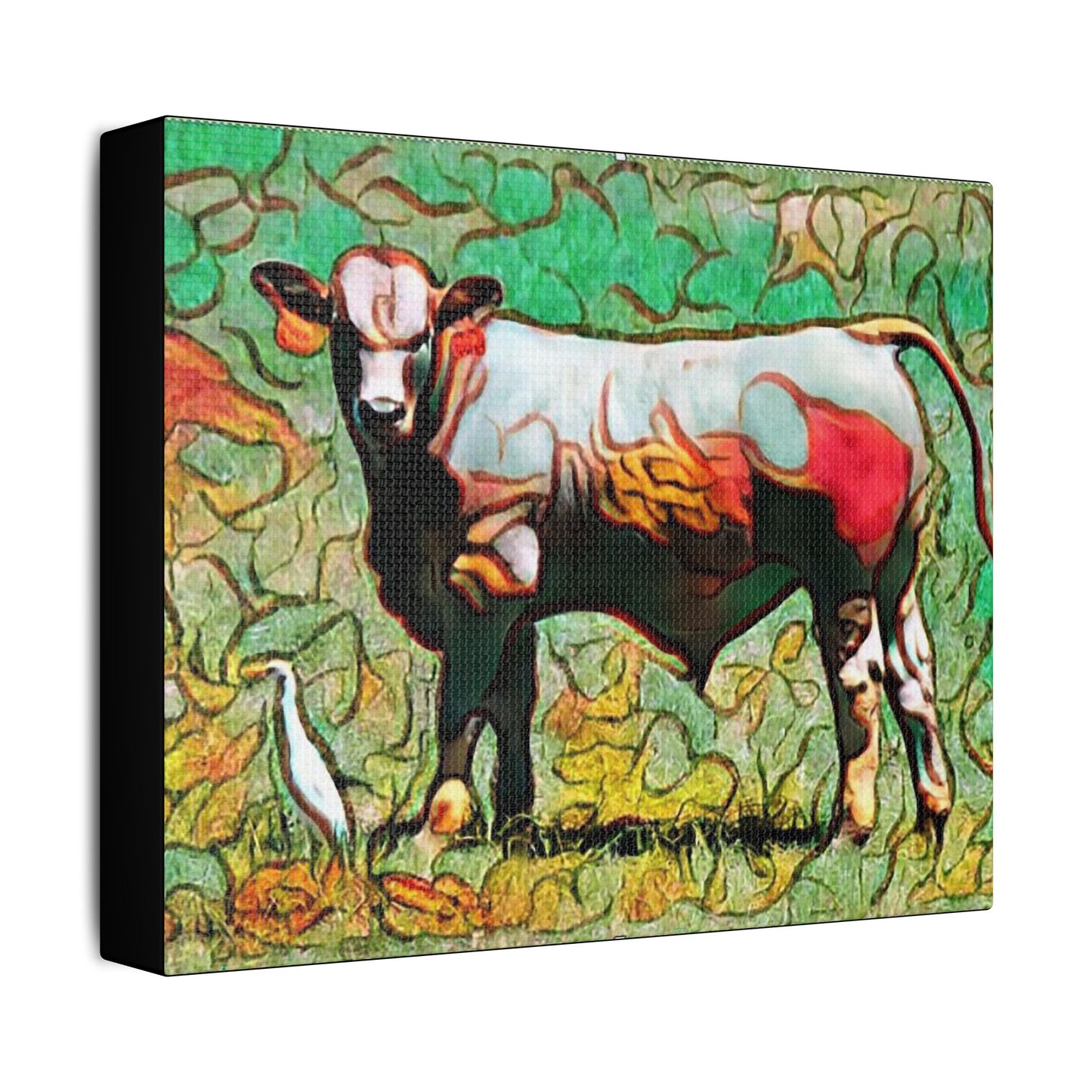 The Cow and Egert- Art- Gallery Wrapped- Satin Stretched Canvas Gallery Wraps - No Frame Needed