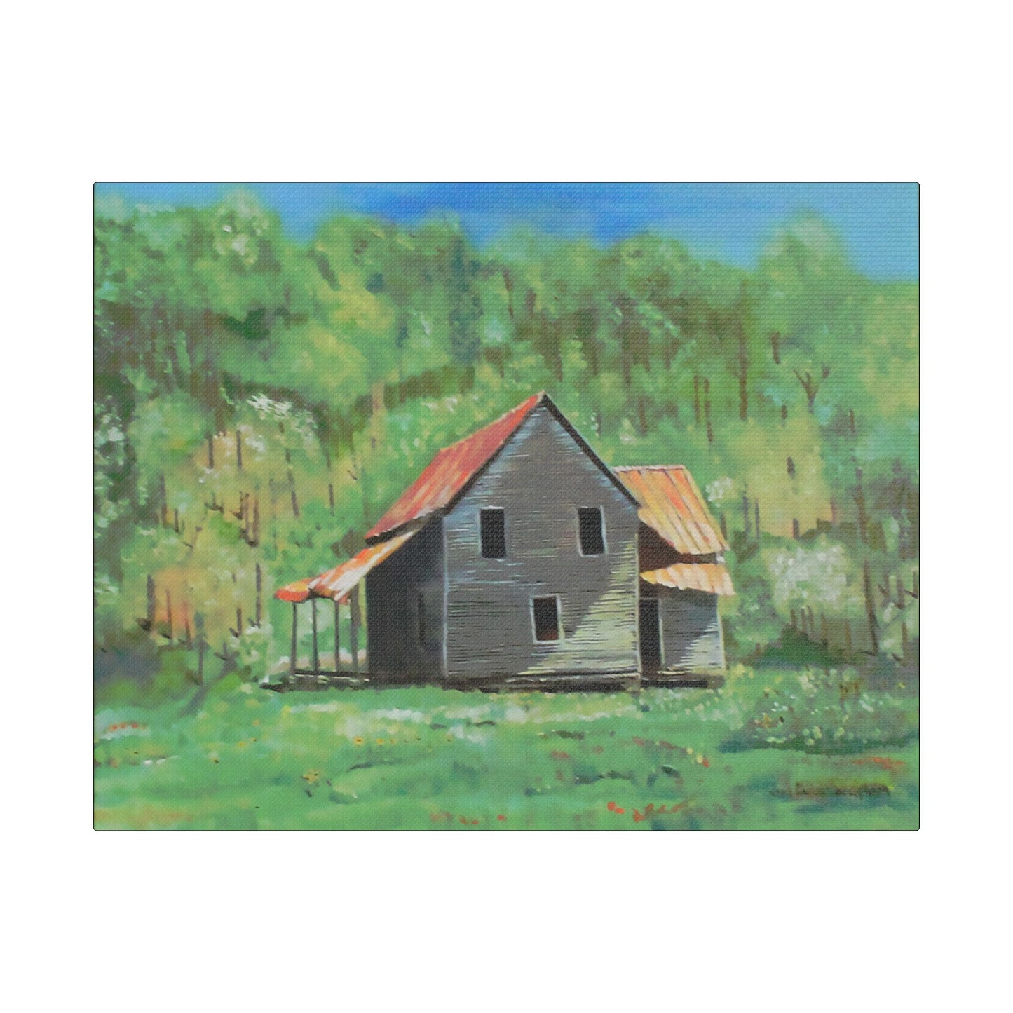 The Homeplace- Art- Gallery Wrapped- Satin Stretched Canvas Gallery Wraps - No Frame Needed