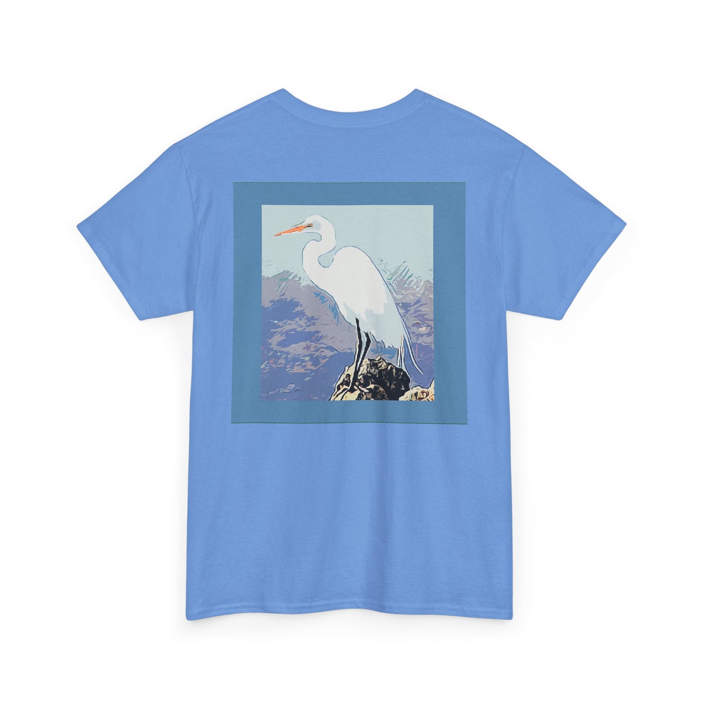 White Egret- Amazing Unisex Heavy Cotton Short Sleeve Tee Shirts!