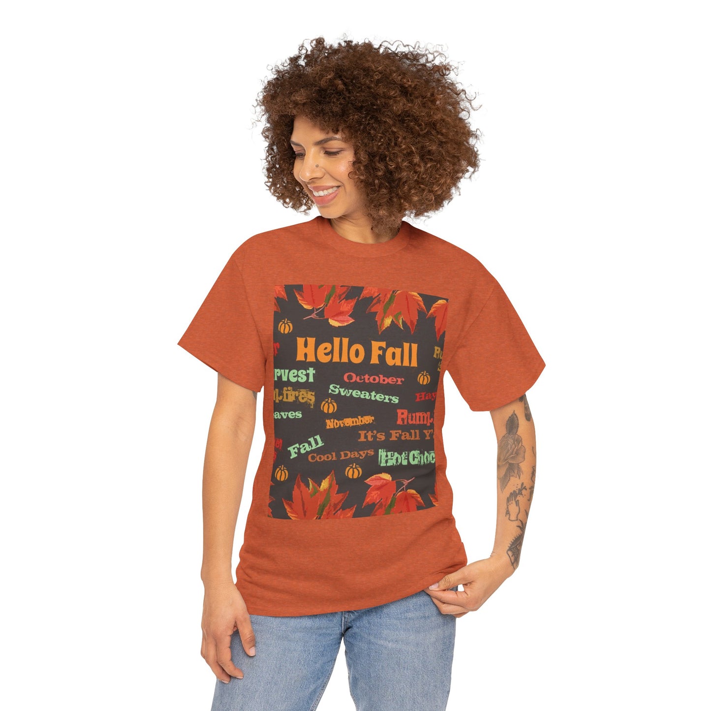 Hello Fall -Amazing Unisex Heavy Cotton Short Sleeve Tee Shirts!