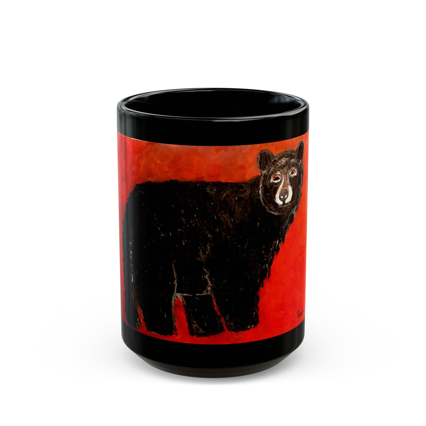 Black Mountain Bear- 11 oz or 15 oz Ceramic Black Mugs