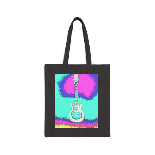 "Psychedelic Guitar" Stylish Cotton Canvas Tote Bag