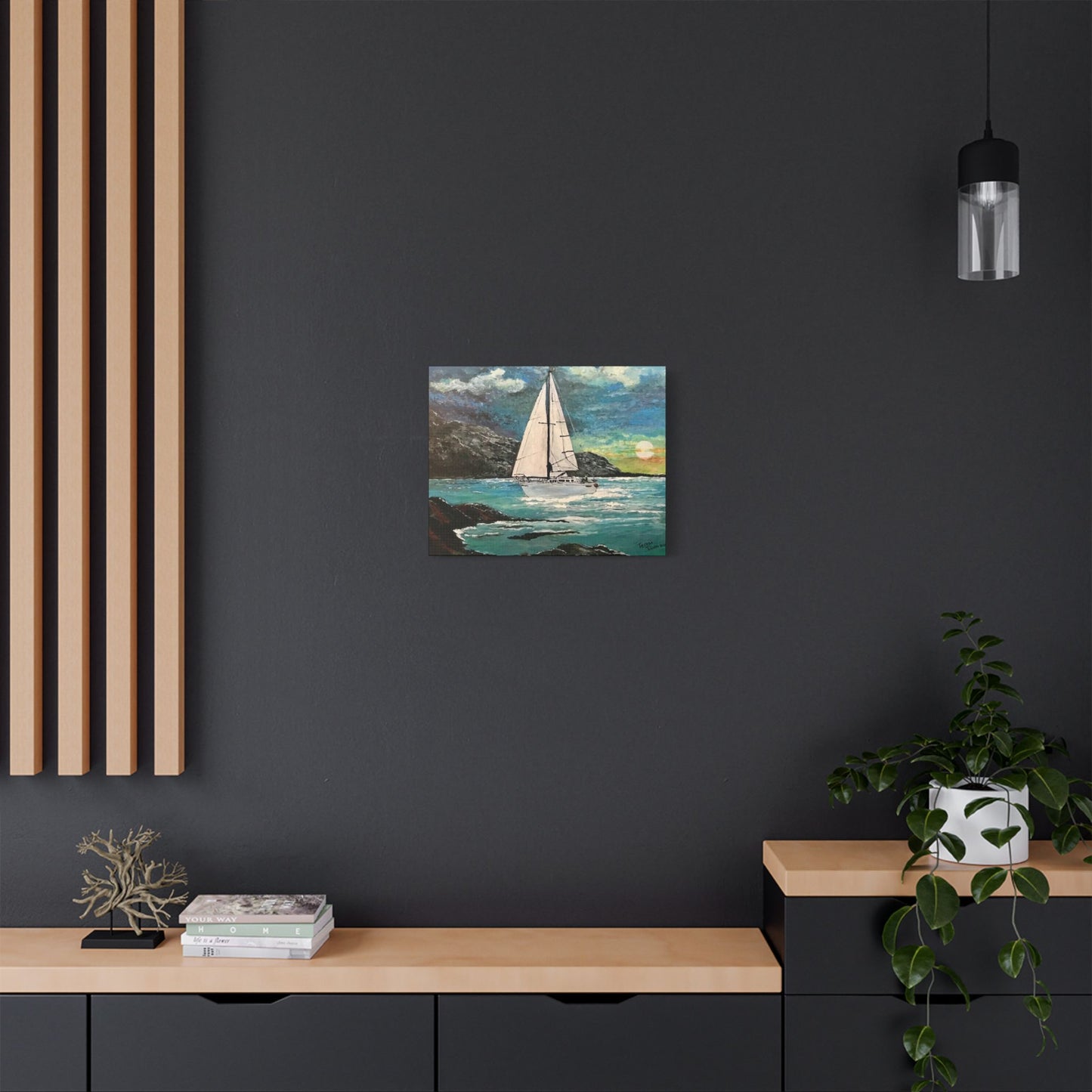 Tropical Sailing- Art- Gallery Wrapped- Satin Stretched Canvas Gallery Wraps - No Frame Needed