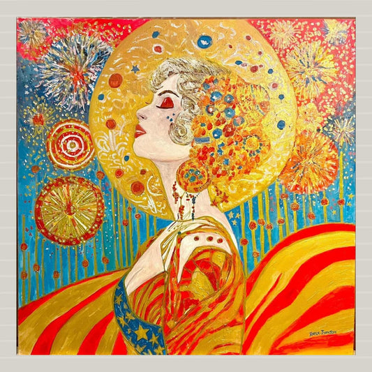 Miss Liberty| Patriotic Art| Giclee Paper- Wood- Metal- Canvas