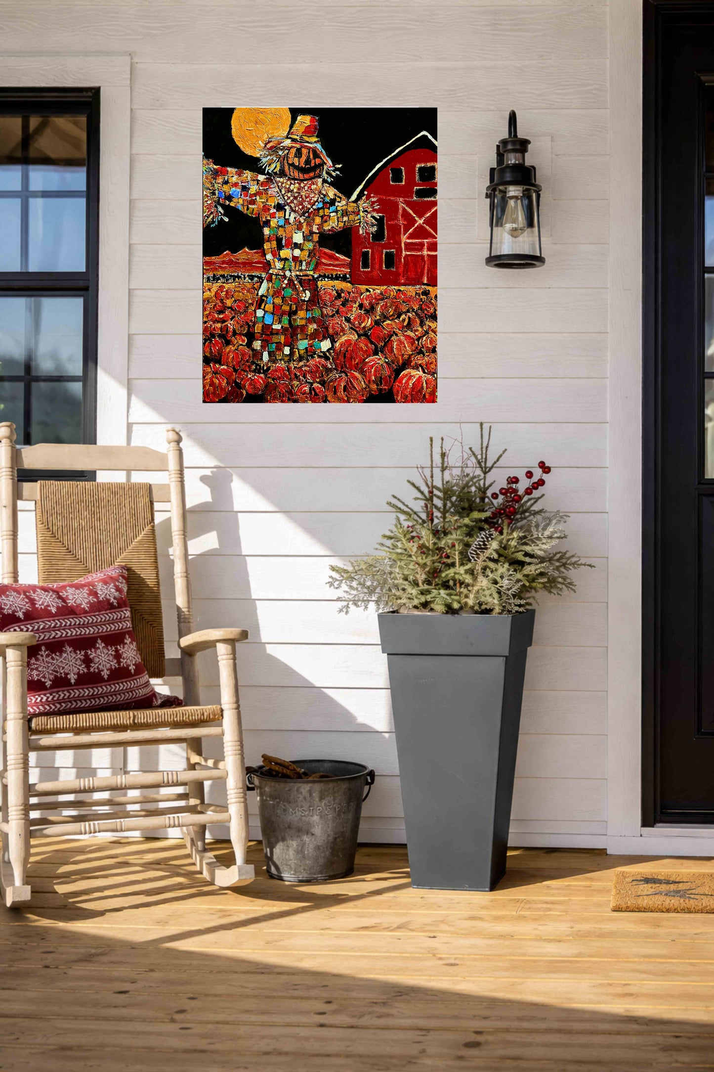 Scary Scarecrow- Farm| Autumn Art| Halloween Pumpkins| Giclee Paper- Wood- Metal- Canvas