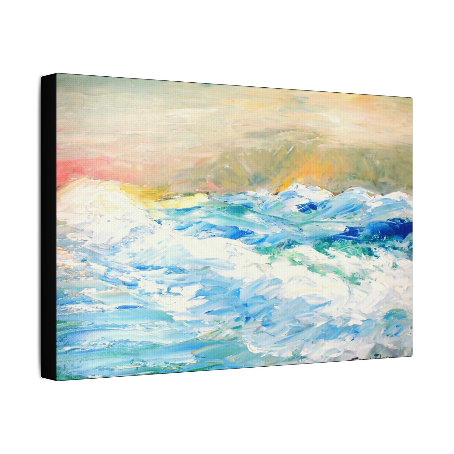 God is Stirring the Sea- Art- Gallery Wrapped- Satin Stretched Canvas Gallery Wraps - No Frame Needed