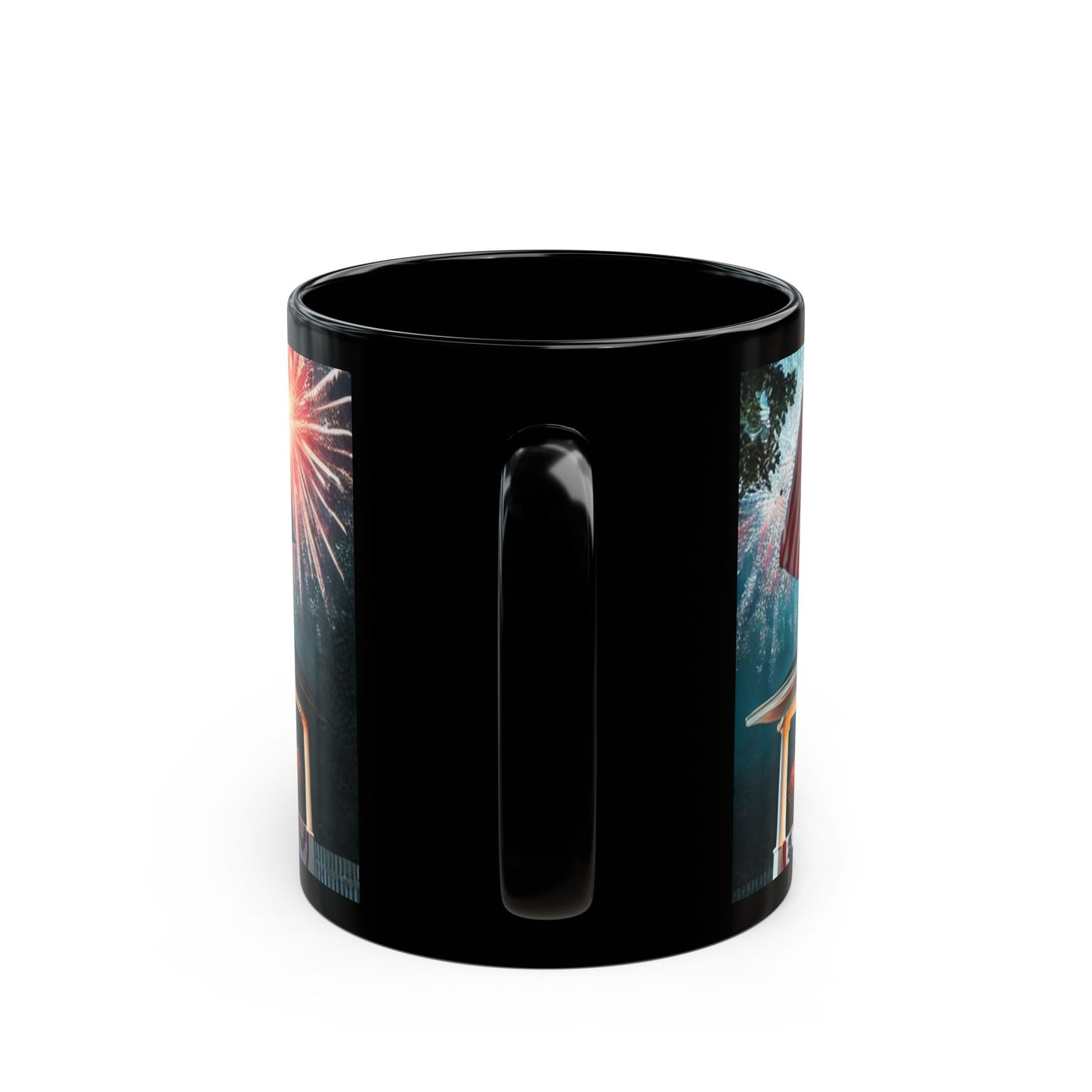 Celebrate USA- 11 oz or 15 oz Ceramic Black Mugs