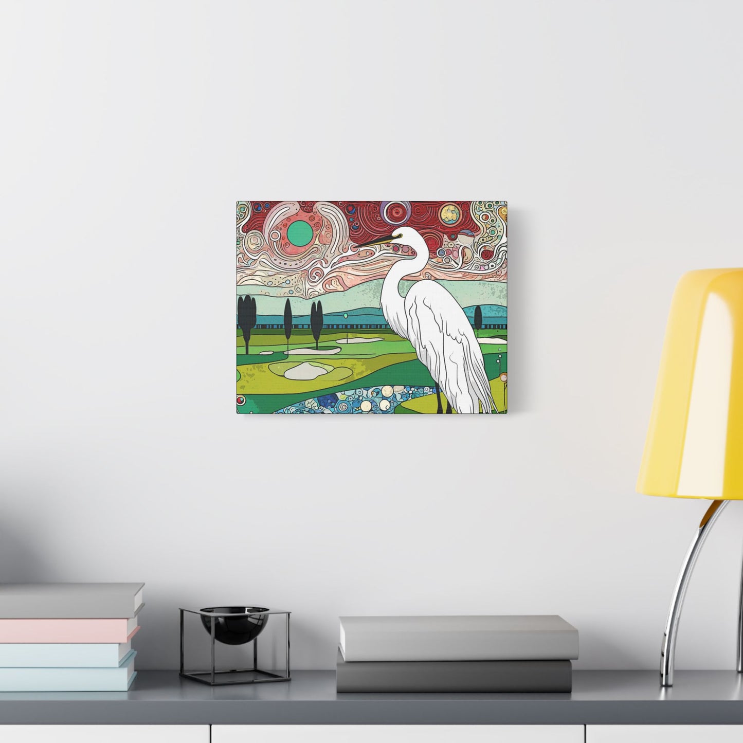 Florida Egret- Art- Gallery Wrapped- Satin Stretched Canvas Gallery Wraps - No Frame Needed