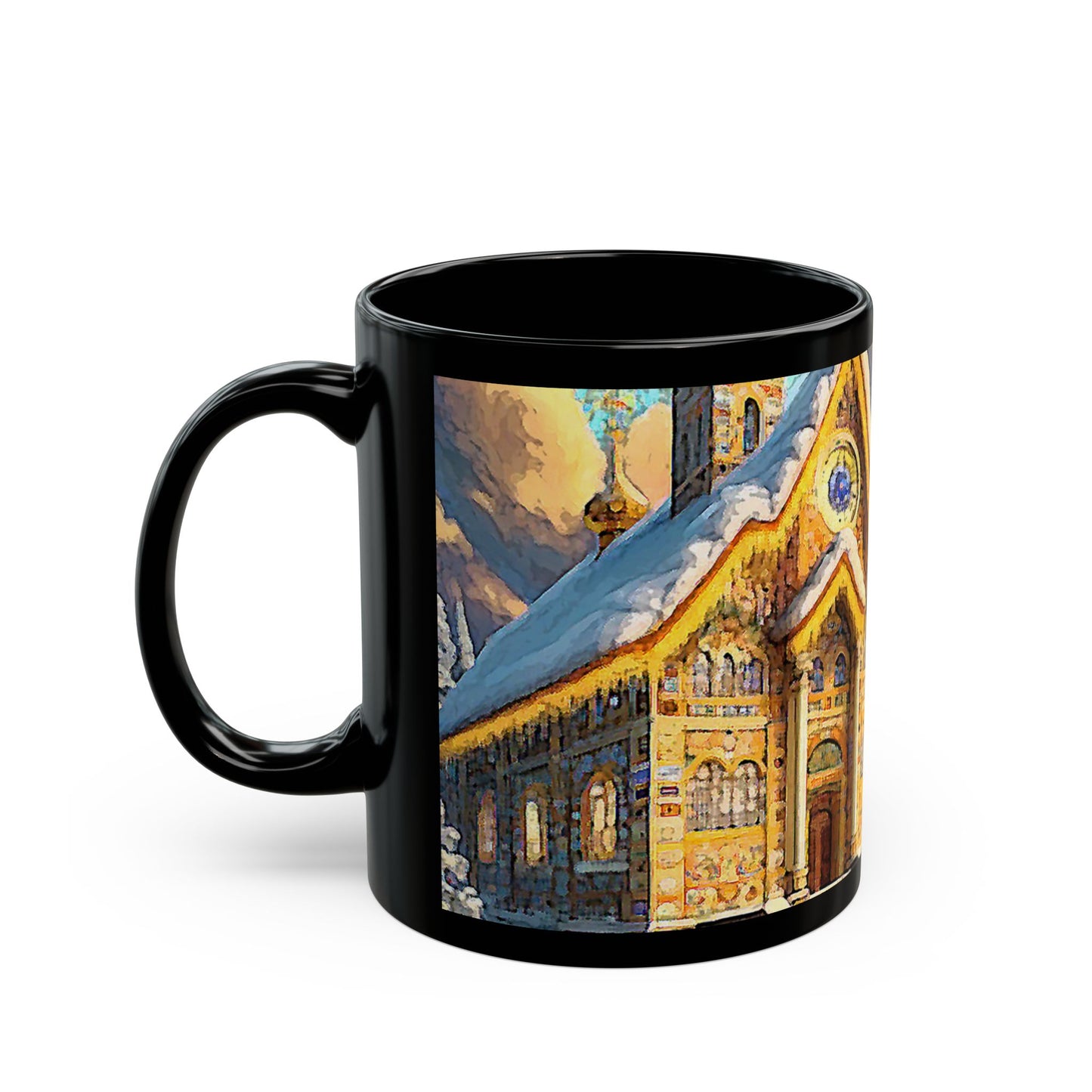 Christmas Magic - 11 oz or 15 oz Ceramic Black Mugs