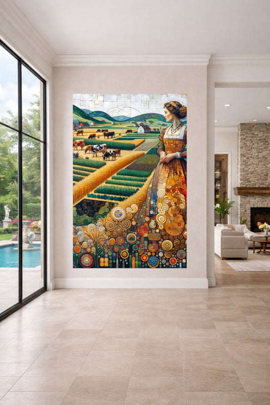 Cattle Farm Wife| Harvest Art| Giclee Paper- Wood- Metal- Canvas