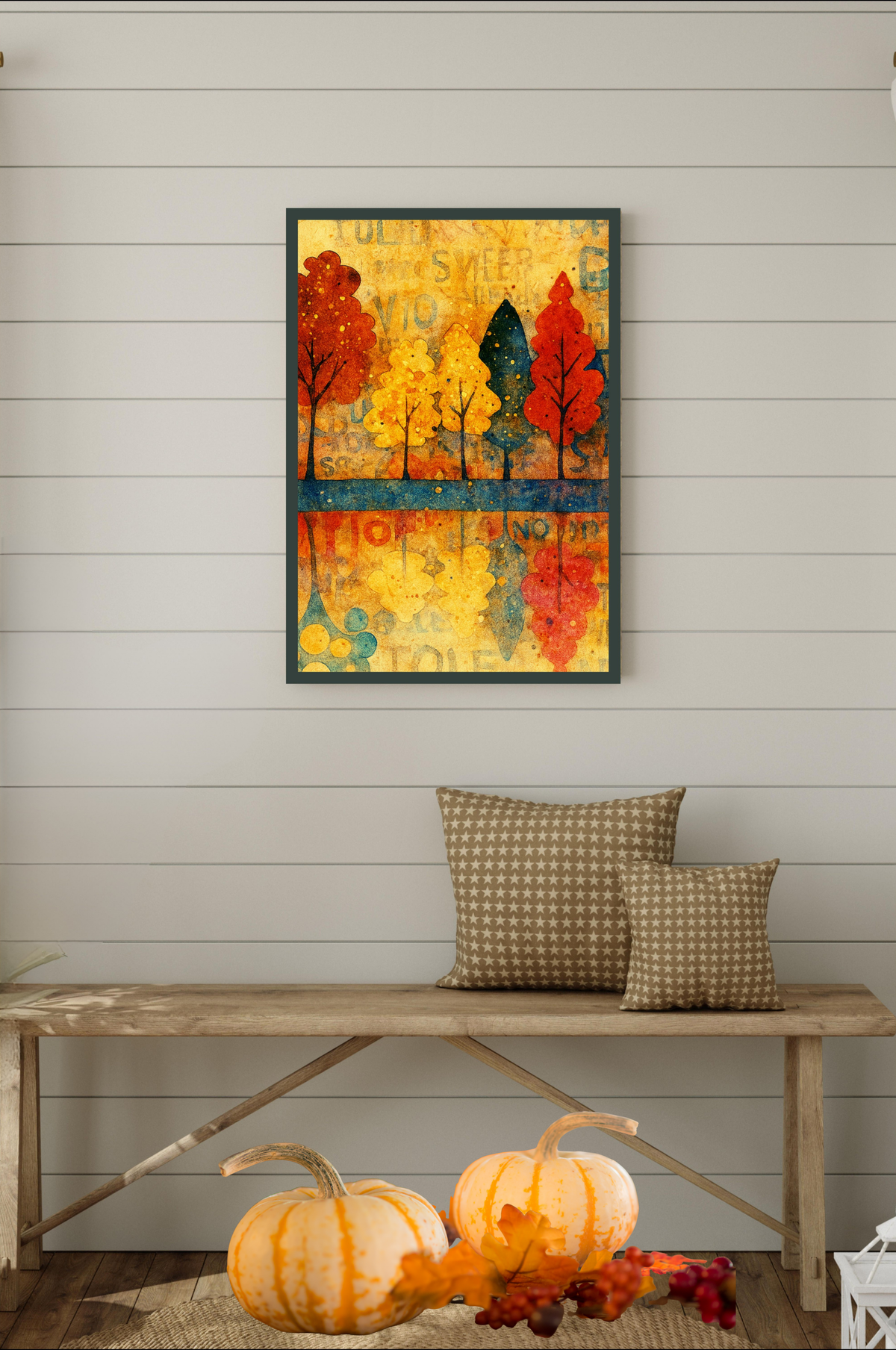Autumn Rhythm | Mid Century Modern Fall Trees | Abstract Autumn Art | Giclée Paper • Wood • Metal • Canvas