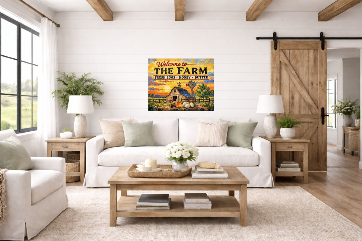 Welcome To the Farm| Modern Farm Art Sign|Prints, Canvas, Wood, or Metal Art