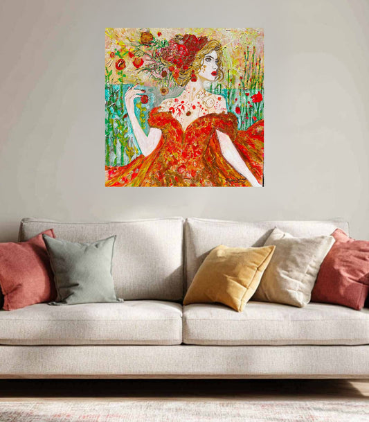 Autumn Queen. Strong Woman Art| Giclee Paper- Wood- Metal- Canvas