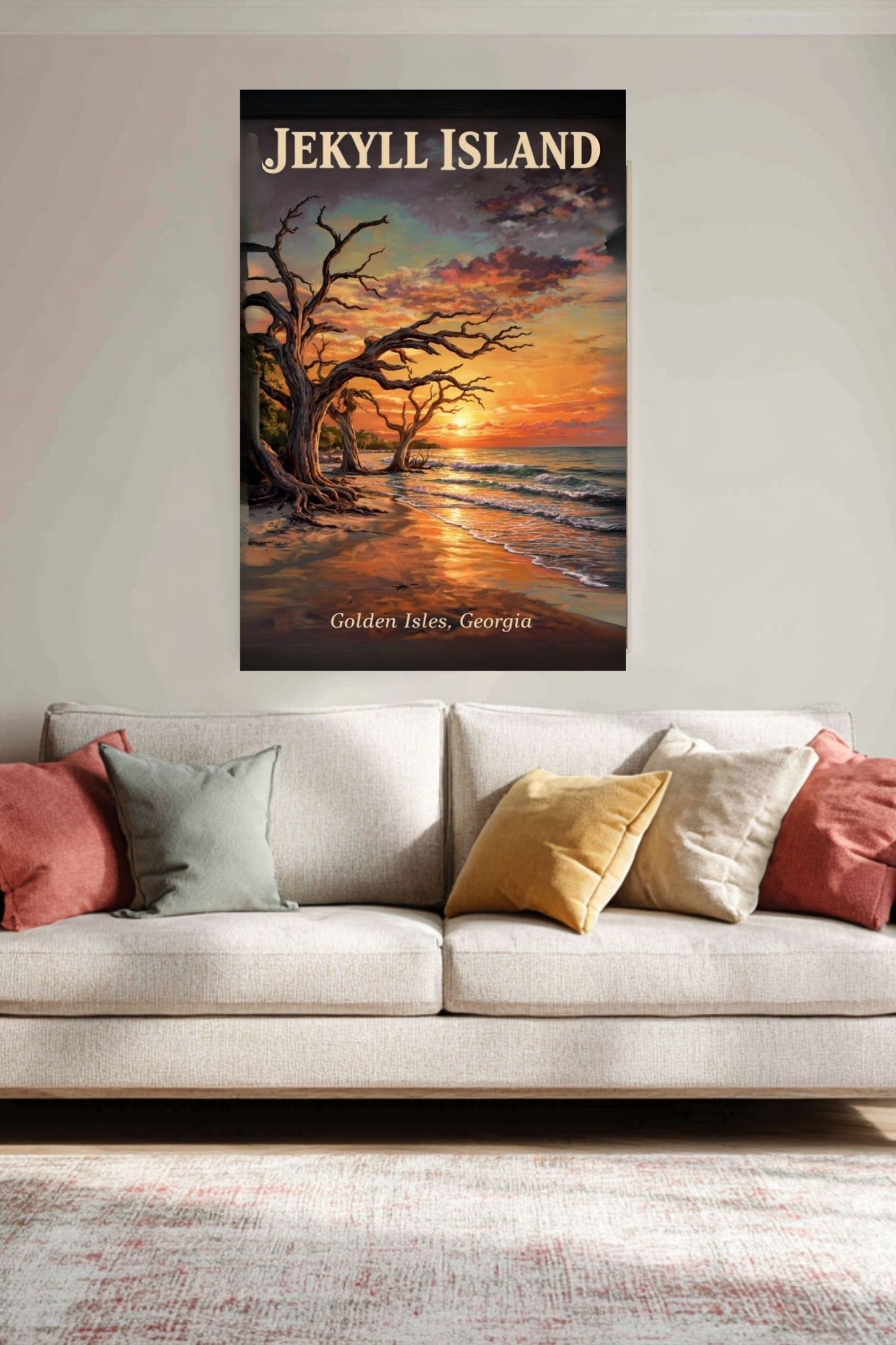 Jekyll Island |Driftwood Print| Beach at Sunrise| Ocean Beach Art Print| Travel Poster| Giclee Paper- Wood- Metal- Canvas