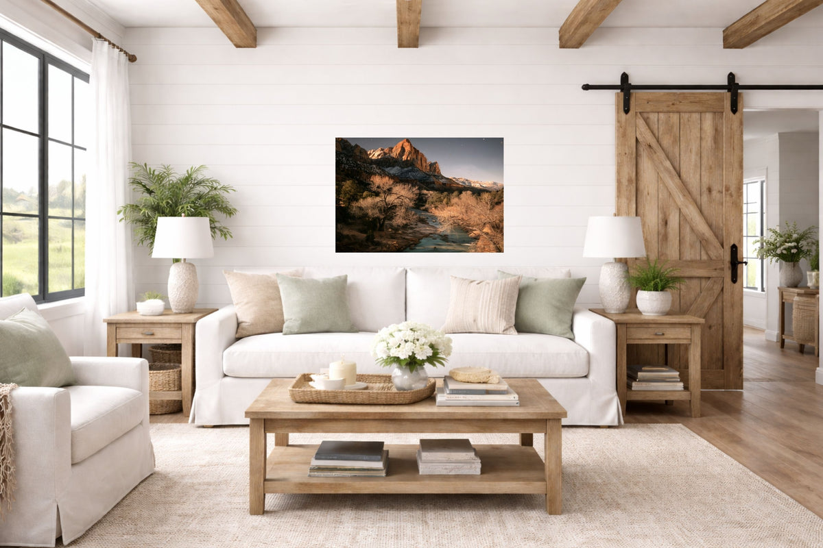 Last Light in Utah | Impressionist Mountain & River Landscape | Giclée Paper • Wood • Metal • Canvas