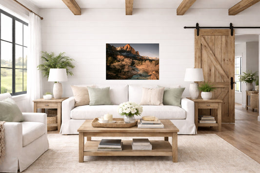 Last Light in Utah | Impressionist Mountain & River Landscape | Giclée Paper • Wood • Metal • Canvas