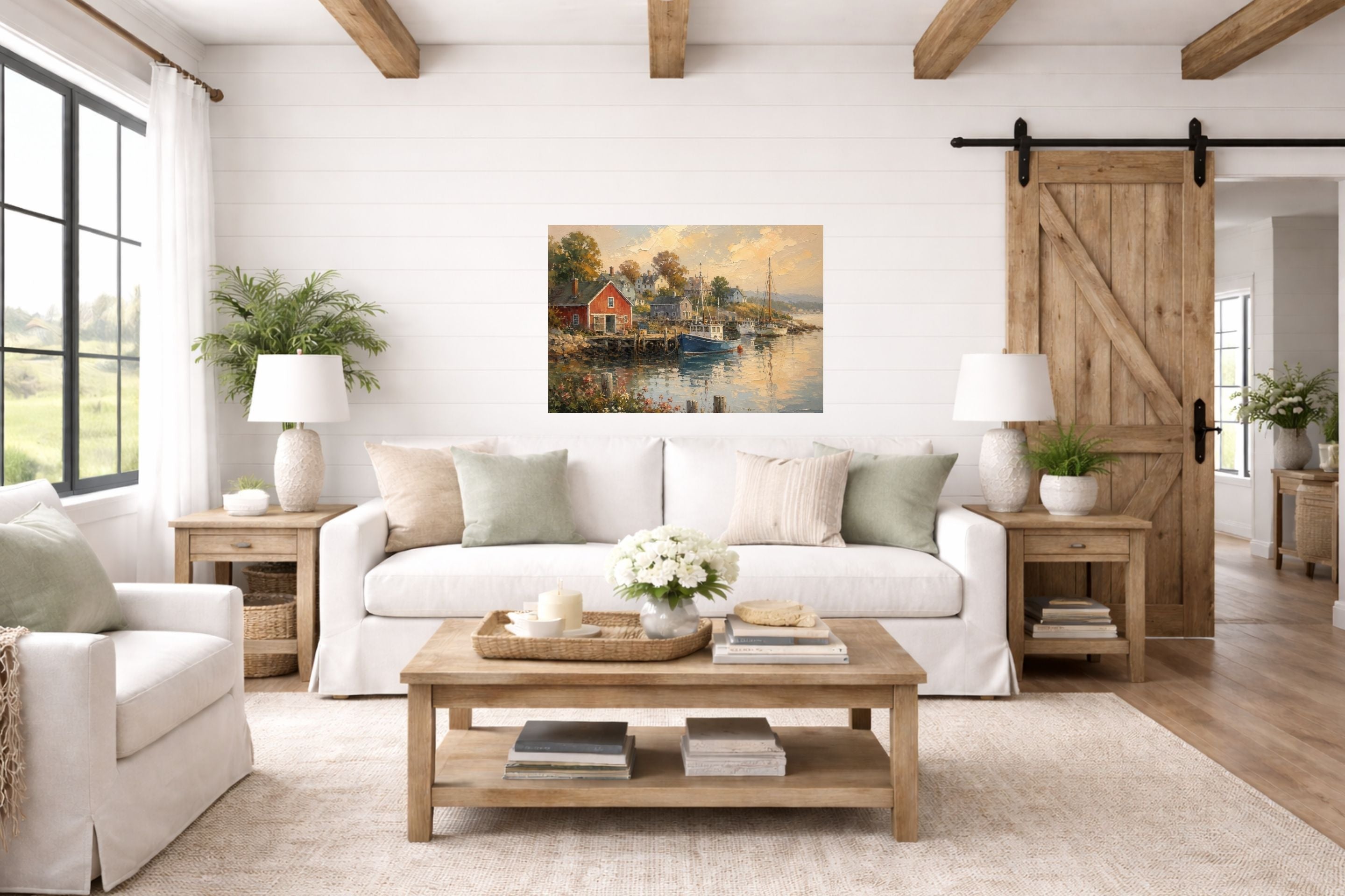 Coastal Harbor at Golden Hour | New England Print| Harbor Wall Print | Fishing Boat Coastal Decor | Canvas Wood Metal Giclee Print