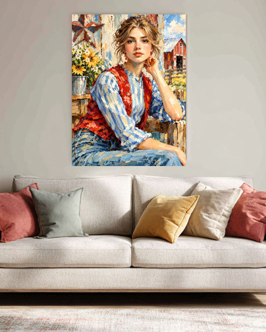 Farm Girl| |Modern Farm Art Prints, Canvas, Wood, or Metal Art