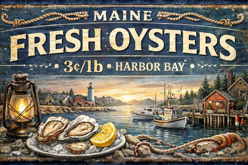 Fresh Oysters from Harbor Bay Art| Canvas Prints - Giclee on Paper - Wood And Metal Panels