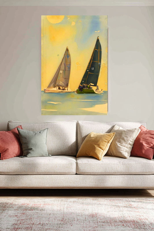 Sailing Days| Water Sports Art| Art Giclee Paper- Wood- Metal- Canvas