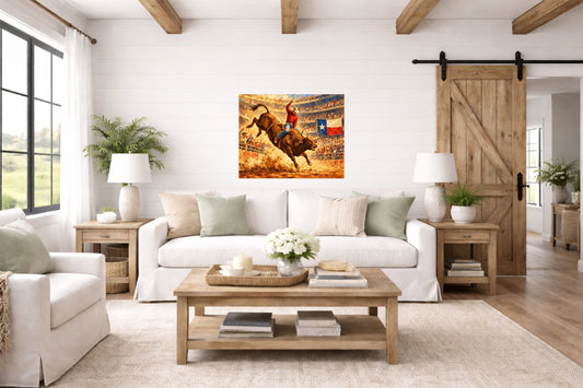 Bull Riding Rodeo Houston| Prints, Canvas, Wood, or Metal Art