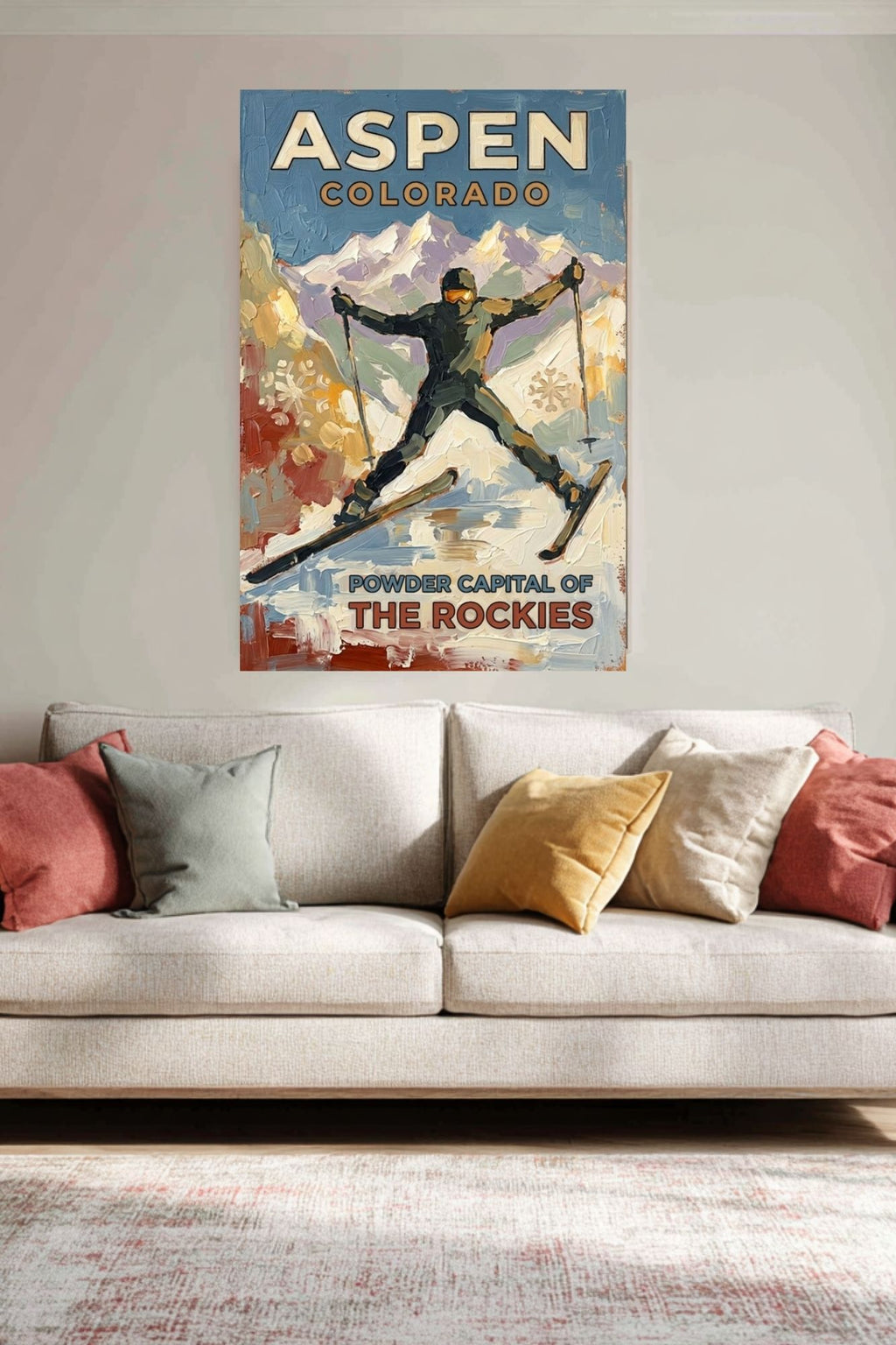Aspen Colorado Powder Capital Of The Rockies| Snow Print| Giclee on Paper - Wood - Metal - Canvas