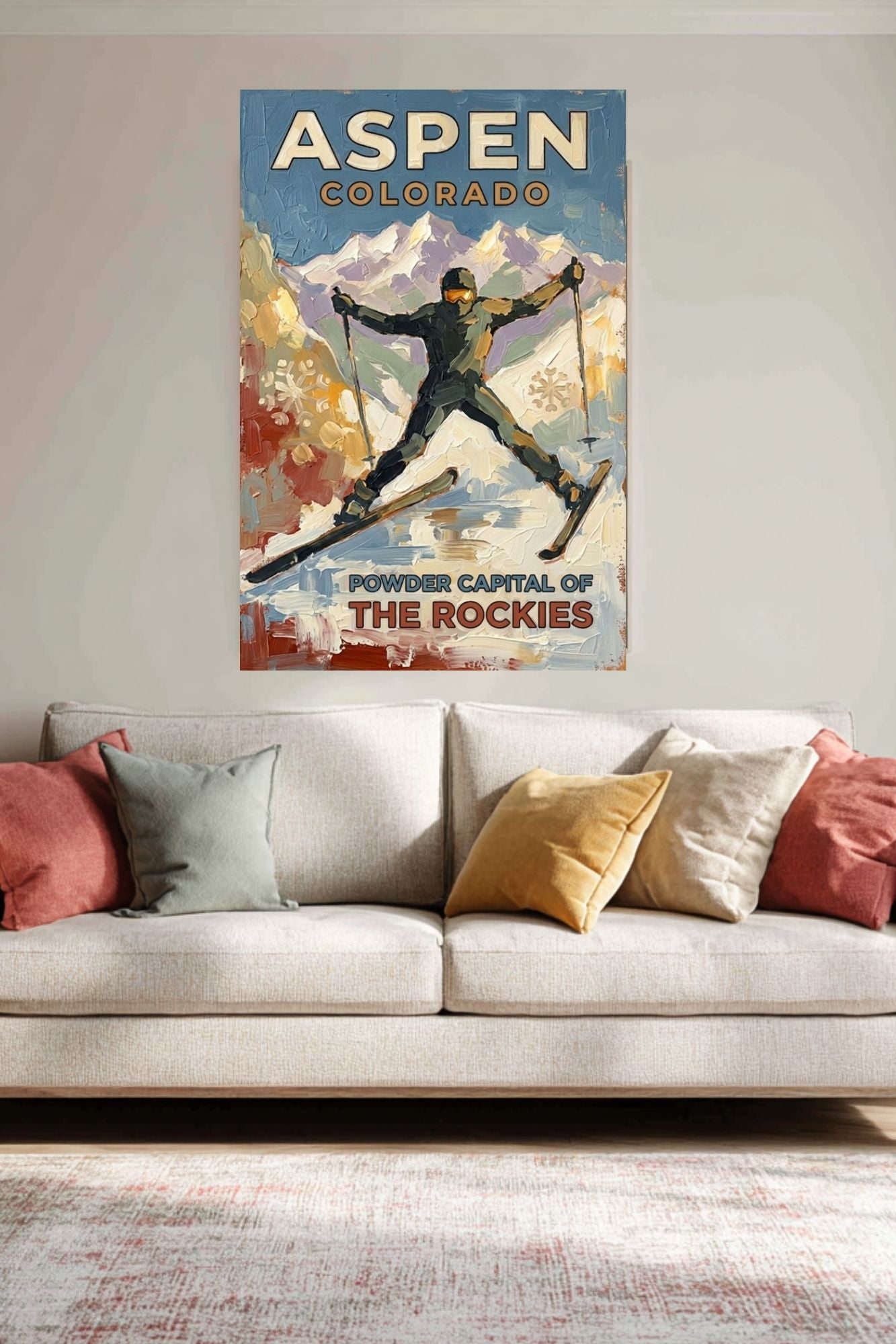 Aspen Colorado Powder Capital Of The Rockies| Snow Print| Giclee on Paper - Wood - Metal - Canvas