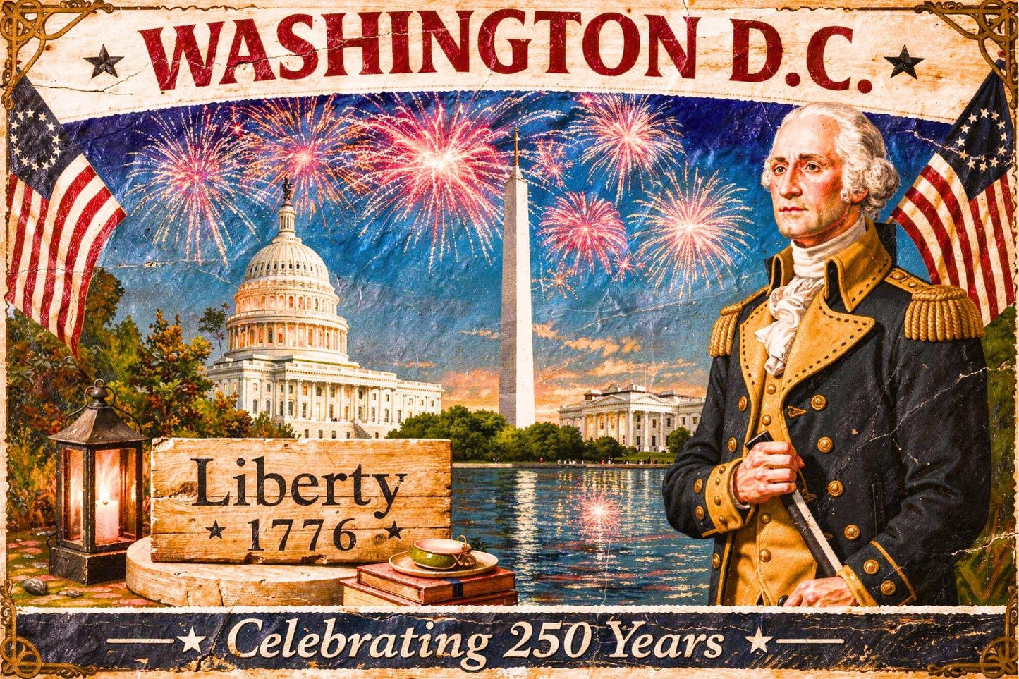 Washington  D.C. 250th Anniversary Celebration| Patriotic Art| Prints, Canvas, Wood, or Metal Art