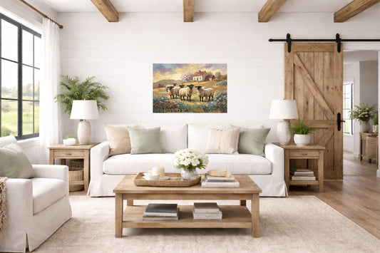 Little Woolly Sheep | Farm Animal Art | Cottage Decor | Giclée Paper • Wood • Metal • Canvas