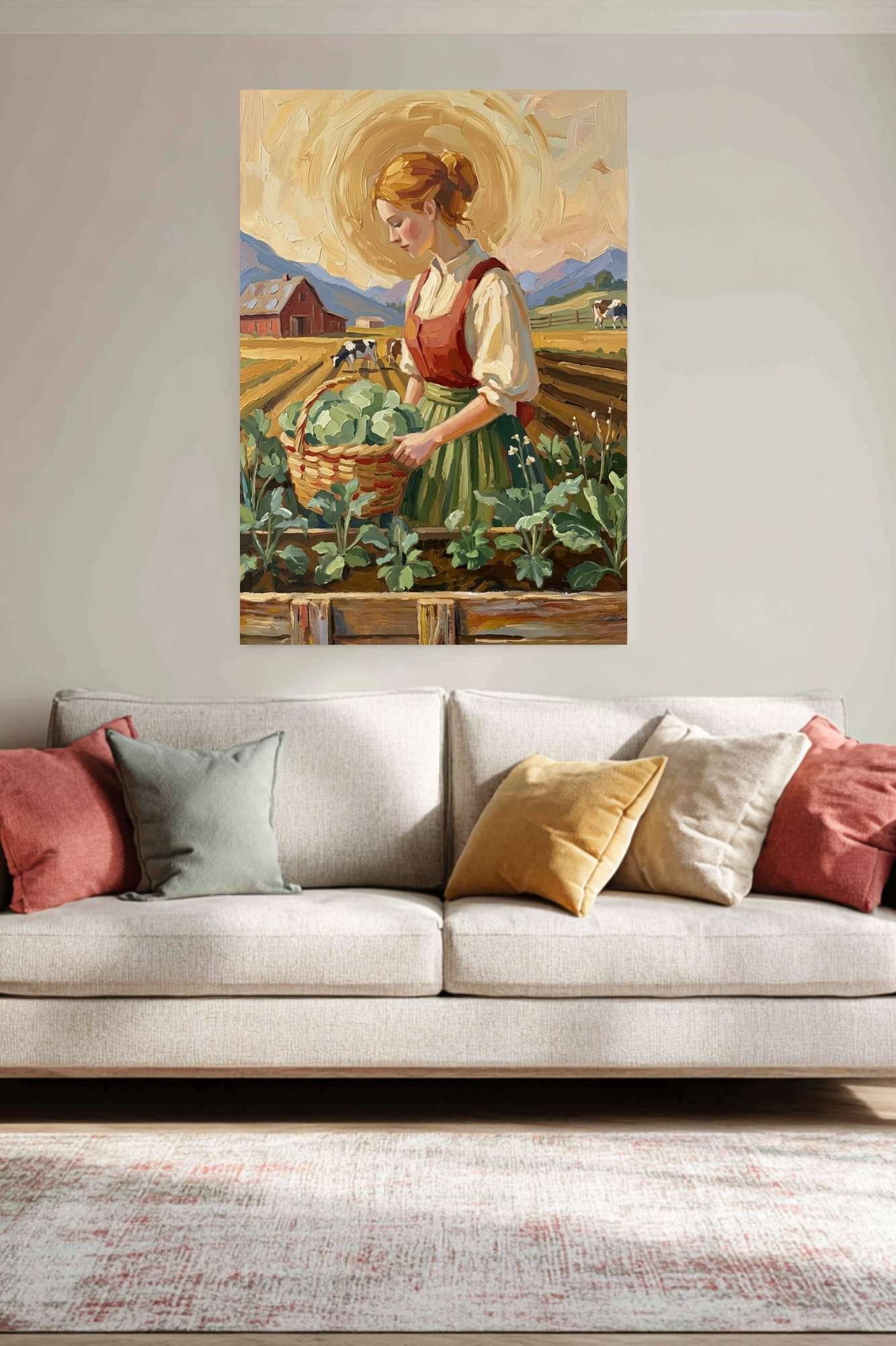 Harvest The Garden| Vintage Style Print| Farm Cow Art| Giclee Paper- Wood- Metal- Canvas