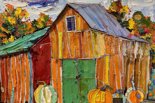 Pumpkin Barn| Farm Art| Prints, Canvas, Wood, or Metal Art