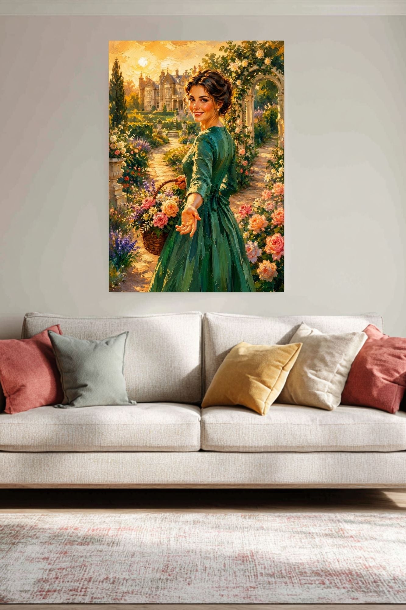 Join Me in my Garden | Romantic Garden Path | Impressionist Garden Wall Art | Giclée Paper • Wood • Metal • Canvas
