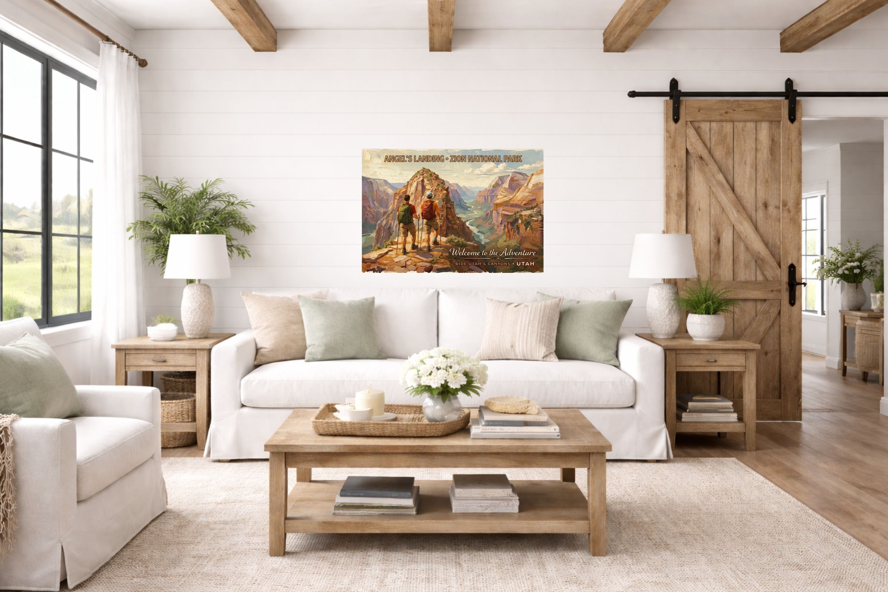 Angel's Landing, Zion National Park | Utah Travel Poster | Canyon Hiking Wall Art | Giclée Print on Paper, Canvas, Wood & Metal
