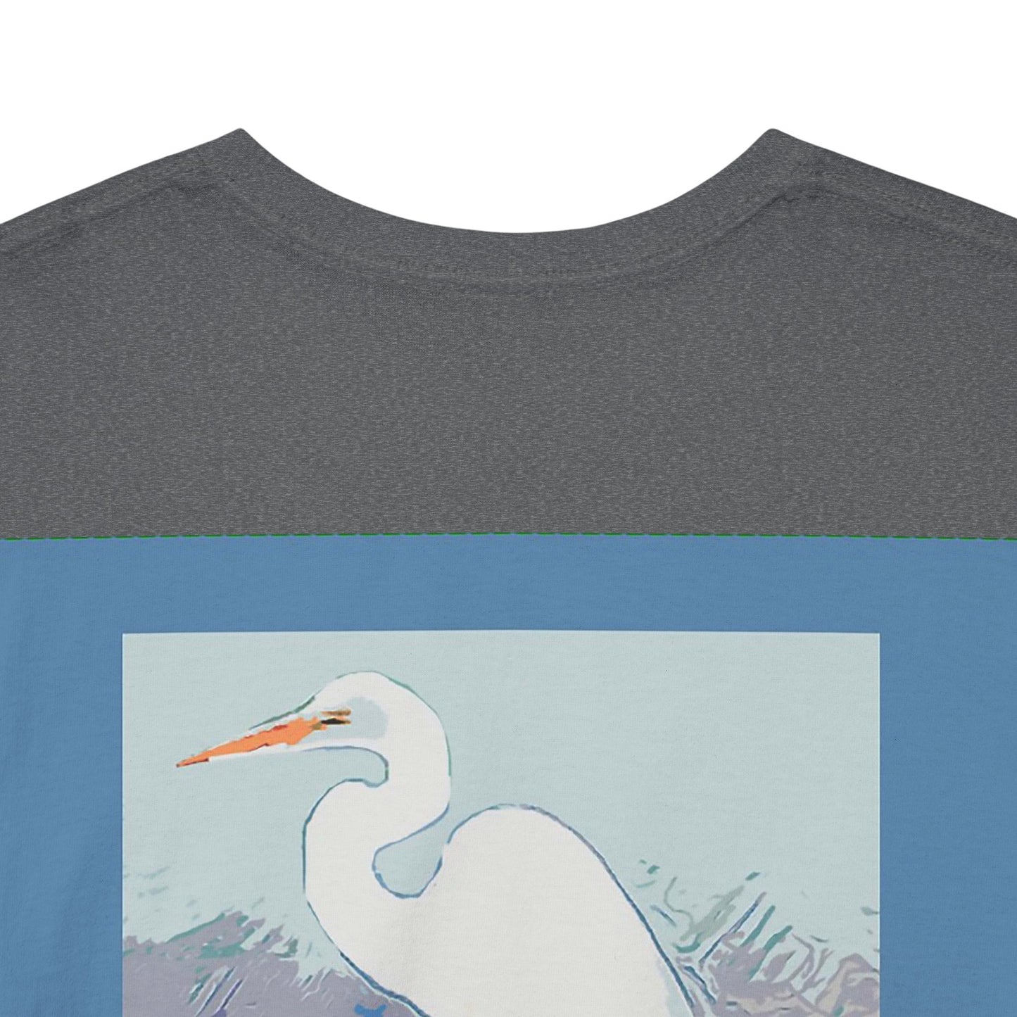White Egret- Amazing Unisex Heavy Cotton Short Sleeve Tee Shirts!