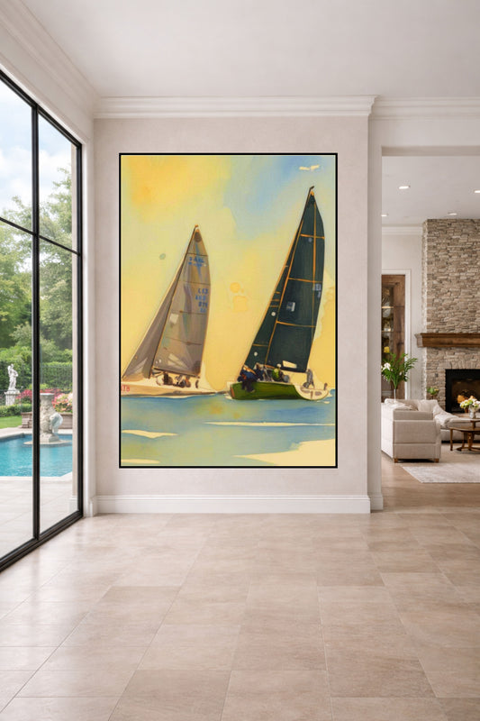 Sailing Days| Water Sports Art|- Art Giclee Paper- Wood- Metal- Canvas