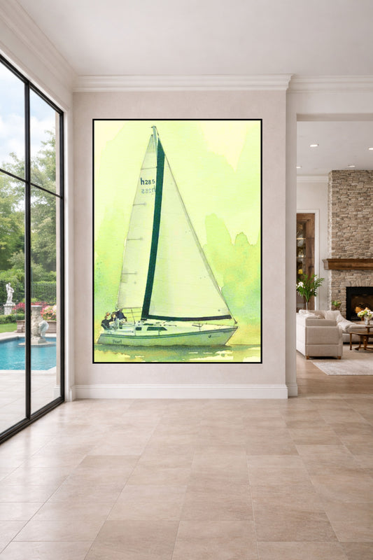 Sailing Boat Race| Water Sports Art| Giclee Paper- Wood- Metal- Canvas